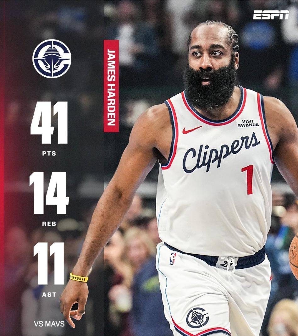 骑士完胜马刺，哈登刷新纪录